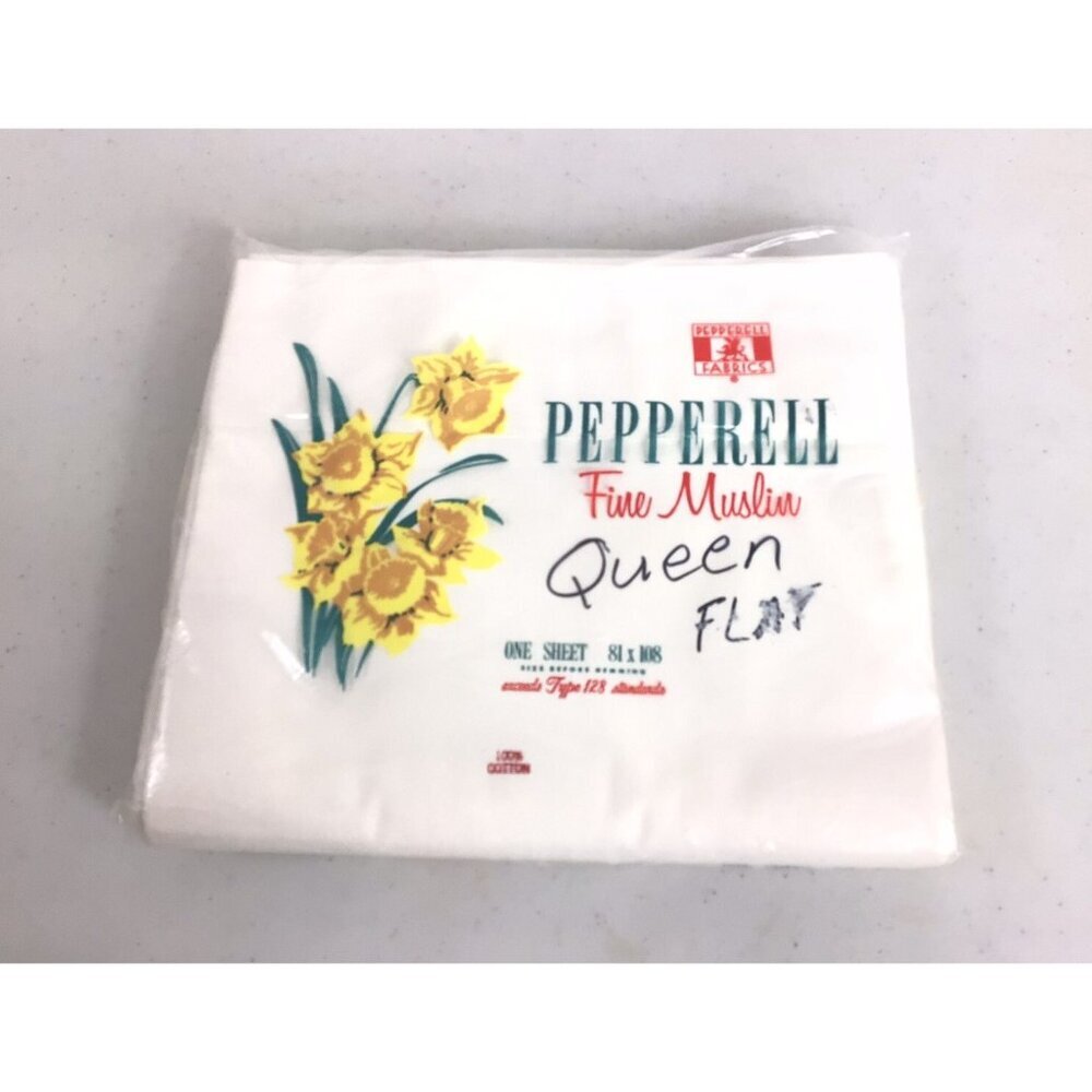 Pepperell Vintage Queen Flat Bed Sheet NEW